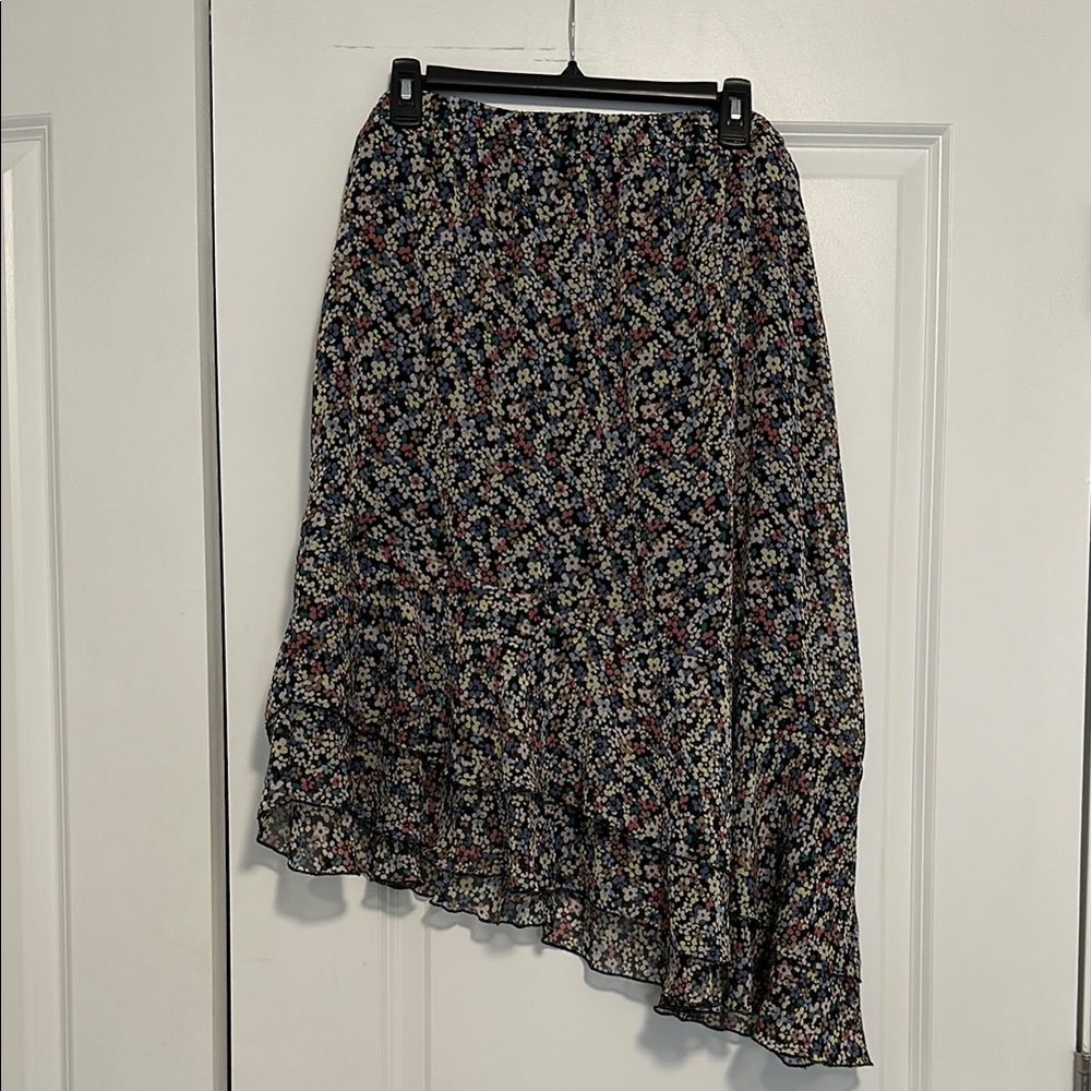 Floral Asymmetrical Hem Skirt